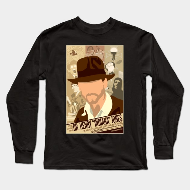 Dr Jones Long Sleeve T-Shirt by CuddleswithCatsArt